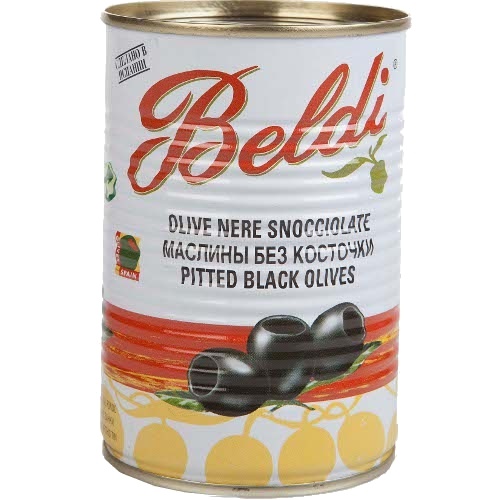 Маслины "Beldi" (Белди) без косточки черные 397г ж/б