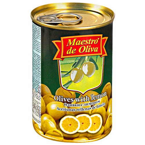 Оливки "Maestro De Oliva" (Маэстро Де Олива) с лимоном 300г ж/б Испания