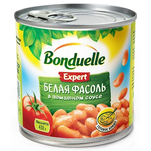 Фасоль "Bonduelle" (Бондюэль) белая в томатном соусе 425г ж/б