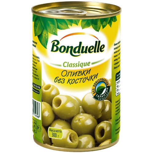 Оливки "Bonduelle" (Бондюэль) без косточки 314г ж/б