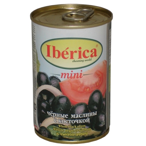 Маслины "Iberica" (Иберика) мини с косточкой 300г ж/б