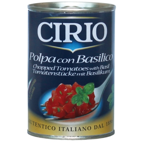 Томаты "Cirio" (Сирио) резанные с базиликом 400г ж/б