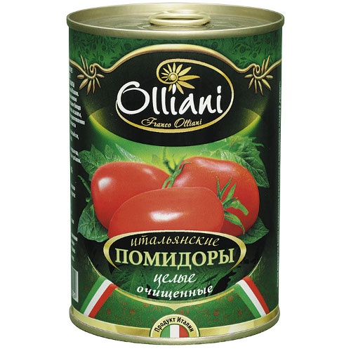 Помидоры "Franco Olliani" (Франко Оллиани) целые очищенные в томатном соке 400 г ж/б