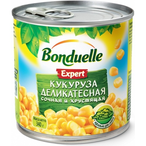 Кукуруза "Bonduelle" (Бондюэль) Expert деликатесная 340г ж/б