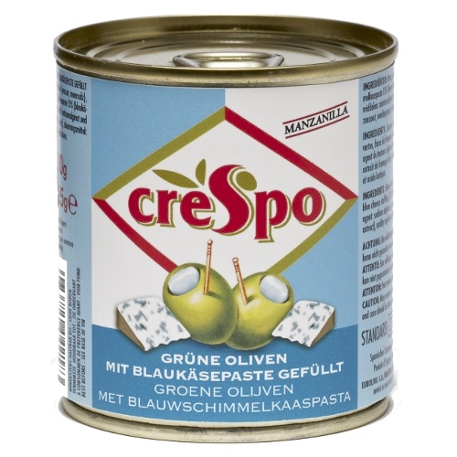 Оливки "Crespo" (Креспо) фаршированные голубым сыром 200г ж/б