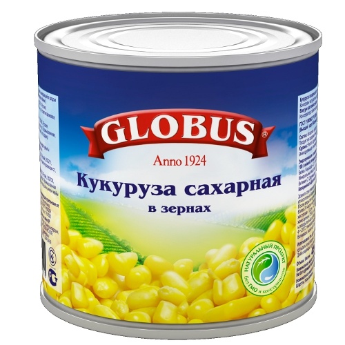Кукуруза "Globus" (Глобус) сладкая в зернах 340г ж/б