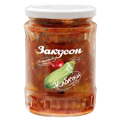 Кабачки жареные в томатном соусе "Закусон" 580мл ст.банка