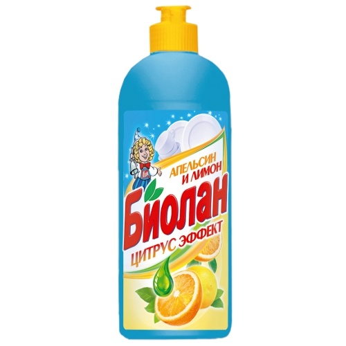 Средство для мытья посуды "Биолан" Цитрус эффект апельсин и лимон 500мл