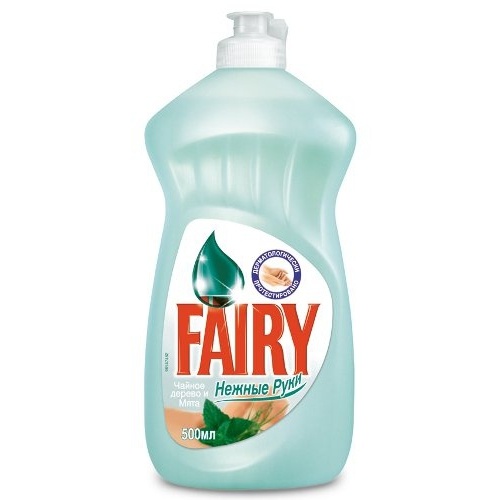 Средство для мытья посуды "Fairy" (Фейри) нежные руки чайное дерево и мята 0.5л пл/б Россия