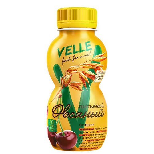 Продукт овсяный питьевой "Velle" (Велле) дикая вишня 250г пл.бутылка