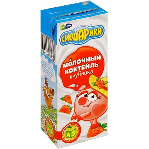 Коктейль молочный "Смешарики" клубника 2