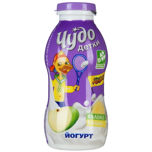 Йогурт питьевой ''Чудо Детки'' Яблоко-Банан 2.2% 200г пл. бут. Чудо детки
