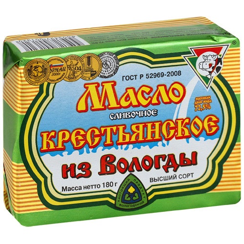 Масло сливочное "Из Вологды" Крестьянское 72