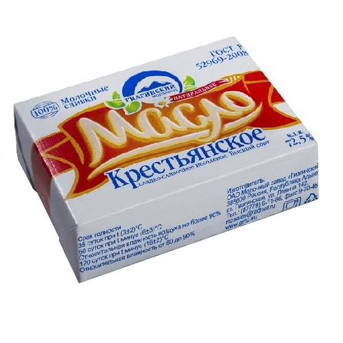Масло сладко-сливочное "Крестьянское" 75