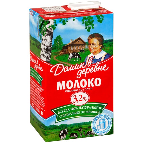 Молоко "Домик в деревне" ультрапастеризованное 3