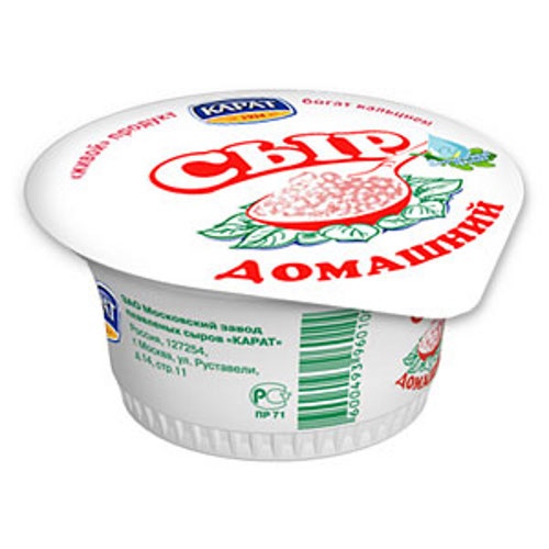 Сыр Домашний "Карат" 4% 125г пл.стакан (творог зерненый)
