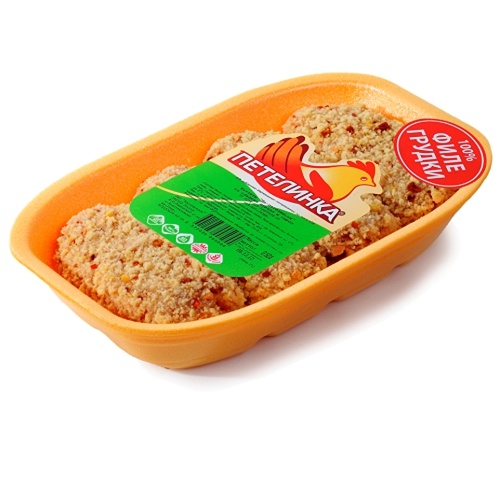 Котлеты ''По-Петелински'' со сладким перцем и сыром охлажденные 1кг подложка Петелинка