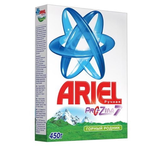 Стиральный порошок "Ariel" (Ариель) ручная стирка горный родник 450г коробка