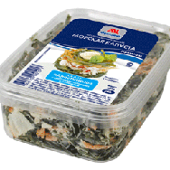 Салат из морской капусты "Аппетитный" с овощами и крабовыми палочками в майонезе 200г Меридиан