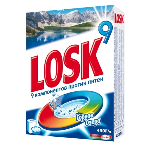 Стиральный порошок "Losk" (Лоск) ручная стирка горное озеро 450г