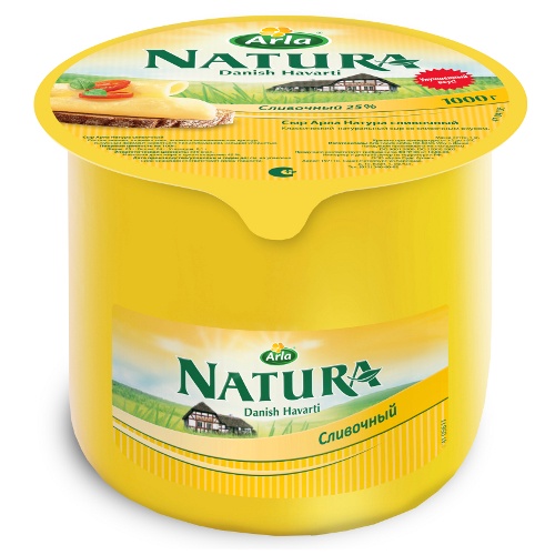 Сыр Сливочный "Natura" (Натура) 45% 1кг Arla