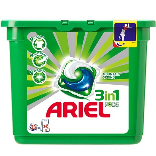 Капсулы для стирки "Ariel" (Ариель) Liquid Capsules Горный родник 23шт X 28