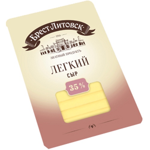 Сыр "Брест-Литовск" легкий 35% 150г нарезка