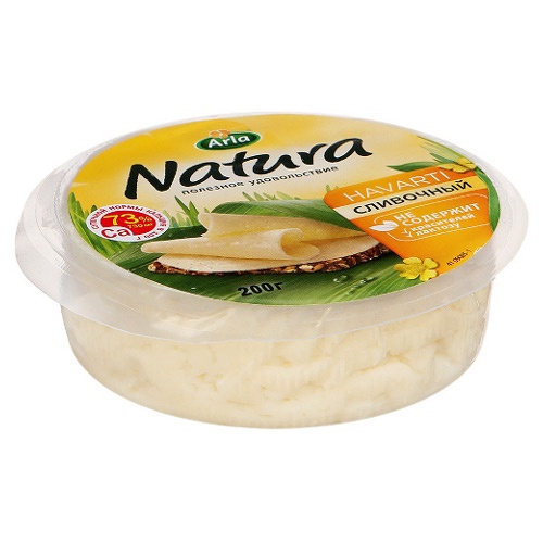 Сыр Сливочный "Natura" (Натура) 38% полутвердый 200г Арла Россия