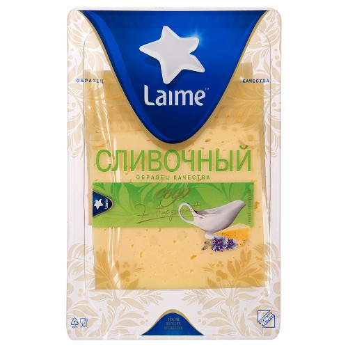 Сыр Сливочный "Laime" (Лайме) полутвердый 50% 150г нарезка