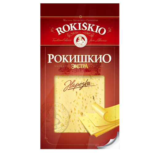 Сыр Рокишкио Экстра 45% 140г нарезка Rokiskio
