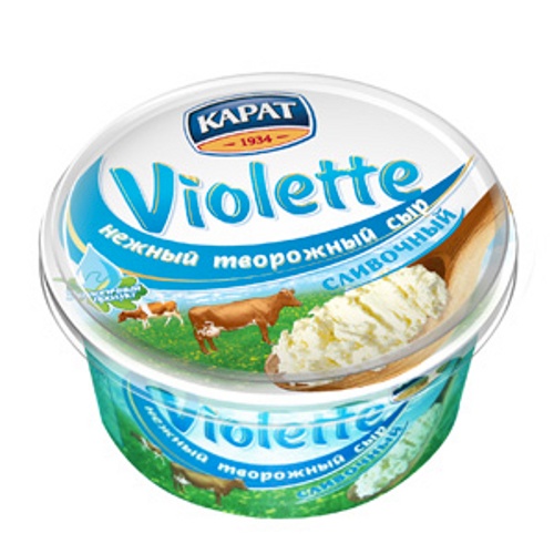 Сыр творожный "Карат" Violette (Виолетта) сливочный 70% 140г пл.стакан Россия