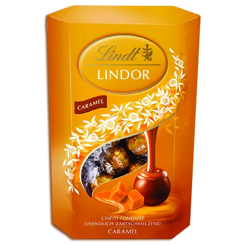 Конфеты шоколадные "Lindt Lindor" (Линдт Линдор) молочный шоколад с карамелью 200г коробка