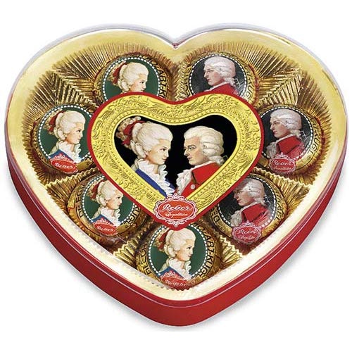 Конфеты шоколадные "Mozart" (Моцарт) сердце 160г пл.коробка Reber