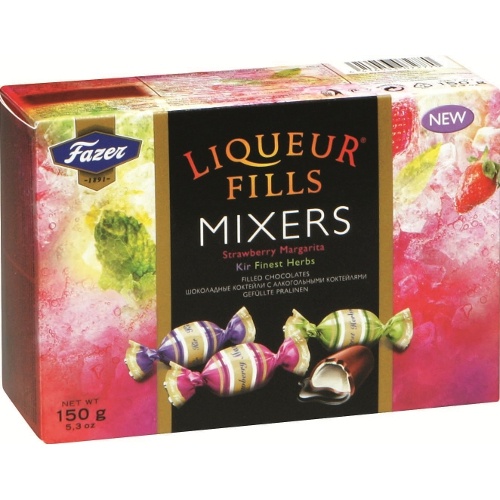 Конфеты шоколадные "Fazer" (Фазер) Liqueur Fills mixers с коктелями из алкоголя 150г коробка Финляндия
