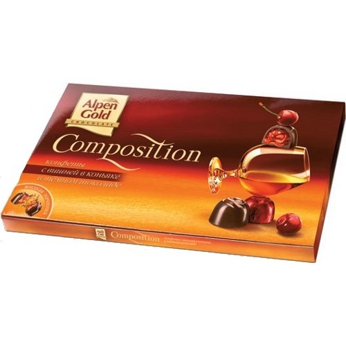 Конфеты шоколадные "Alpen Gold Composition" (Альпен Гольд Композишн) ассорти молочный и темный шоколад 287г коробка