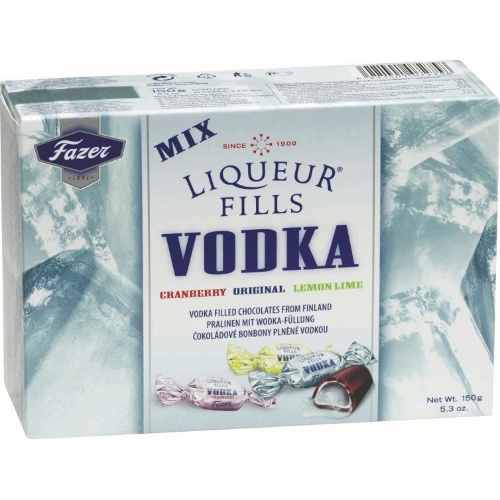 Конфеты шоколадные "Fazer" (Фазер) Vodka Mix с водкой 150г коробка Финляндия