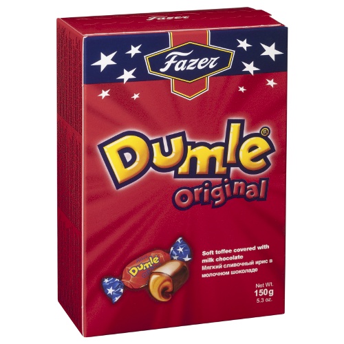 Конфеты шоколадные "Fazer Dumle Original" (Фазер Думле Оригинал) 150г коробка Финляндия