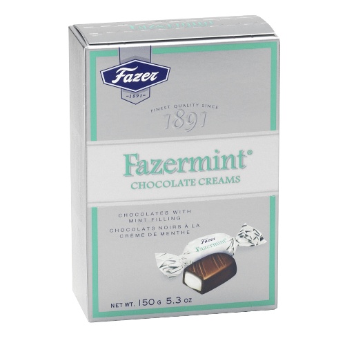 Конфеты шоколадные "Fazer" (Фазер) Fazermint (Фазерминт) с мятной начинкой 150г коробка Финляндия