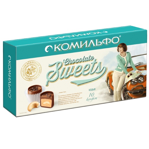 Конфеты шоколадные "Комильфо" кешью 116г коробка Россия