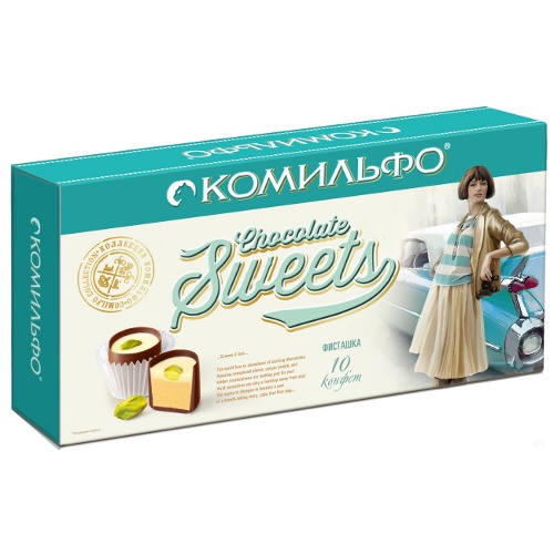 Конфеты шоколадные "Комильфо" фисташка 116г коробка Россия