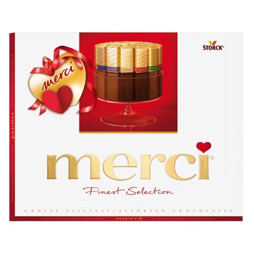 Конфеты шоколадные "Merci" (Мерси) ассорти 250г красная коробка Германия