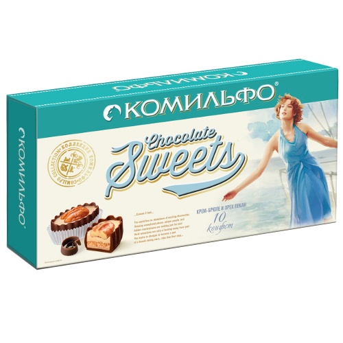Конфеты шоколадные "Комильфо" вафля крем-брюле орех пекан 116г Россия