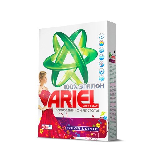 Стиральный порошок "Ariel" (Ариель) Color&Style автомат 450г коробка