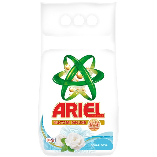 Стиральный порошок "Ariel" (Ариель) Чистота Deluxe белая роза автомат 3