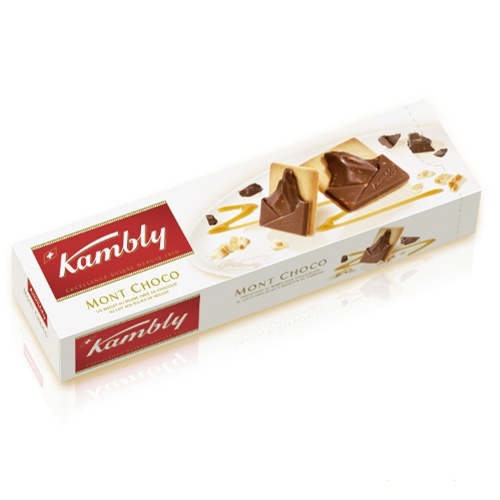 Печенье "Kambly Mont Choco" (Камбли Монт Чоко) с шоколадно-сливочной начинкой и нугой в шоколаде 100г