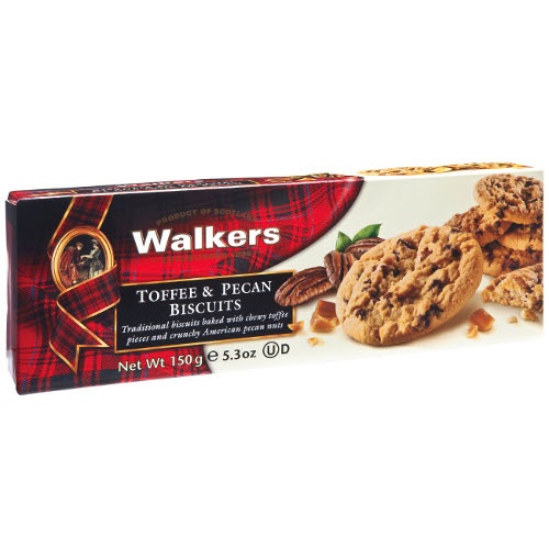 Печенье "Walkers" (Уокерс) песочное с тоффи и орехом пекан 150г