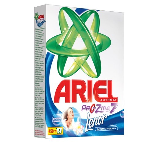 Стиральный порошок "Ariel" (Ариель) автомат ленор эффект воздушная свежесть 450г коробка Россия