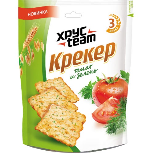 Крекеры "Хрусteam" (ХрусТим) томат и зелень 90г п/п