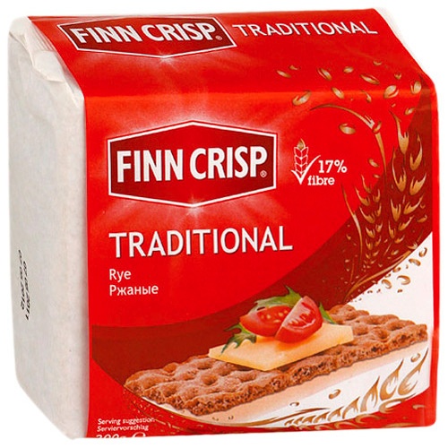 Хлебцы "Finn Crisp" (Финн Крисп) Hi-Fibre Traditional (традиционные) 200г прямоугольные