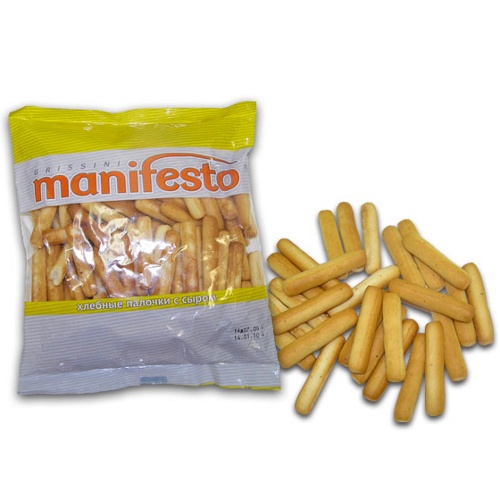 Хлебные палочки "Manifesto" (Манифесто) с сыром (средние) 150г